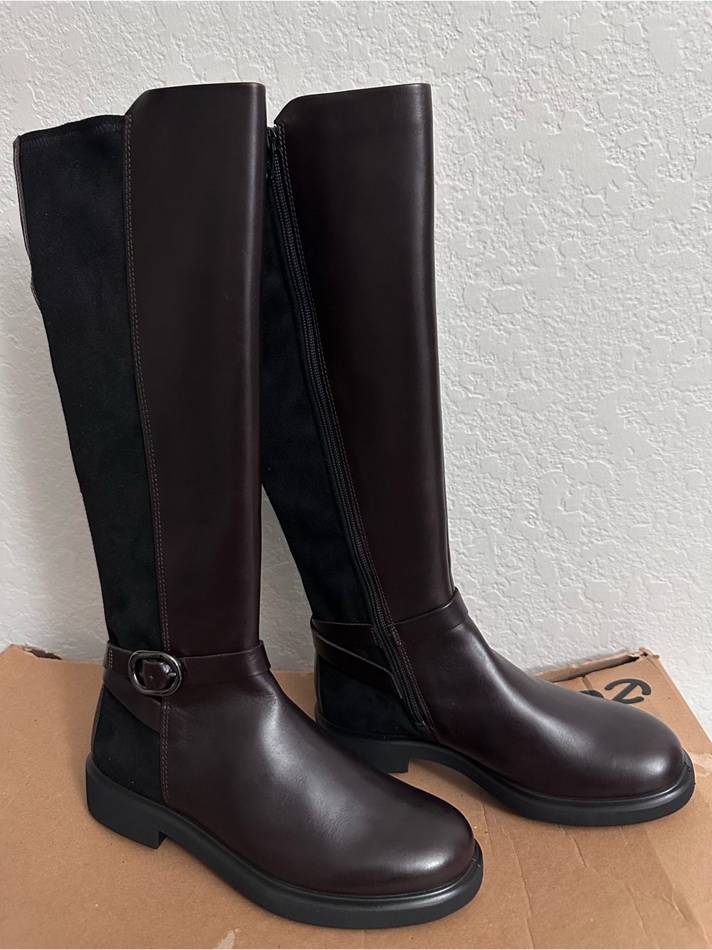 Ecco Metropole Amsterdam Women’s Riding Boot Size 6-6.5 Mocha Black